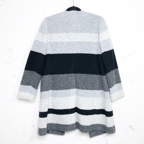 TALBOTS petites boiled wool striped coat - Picture 2 of 13